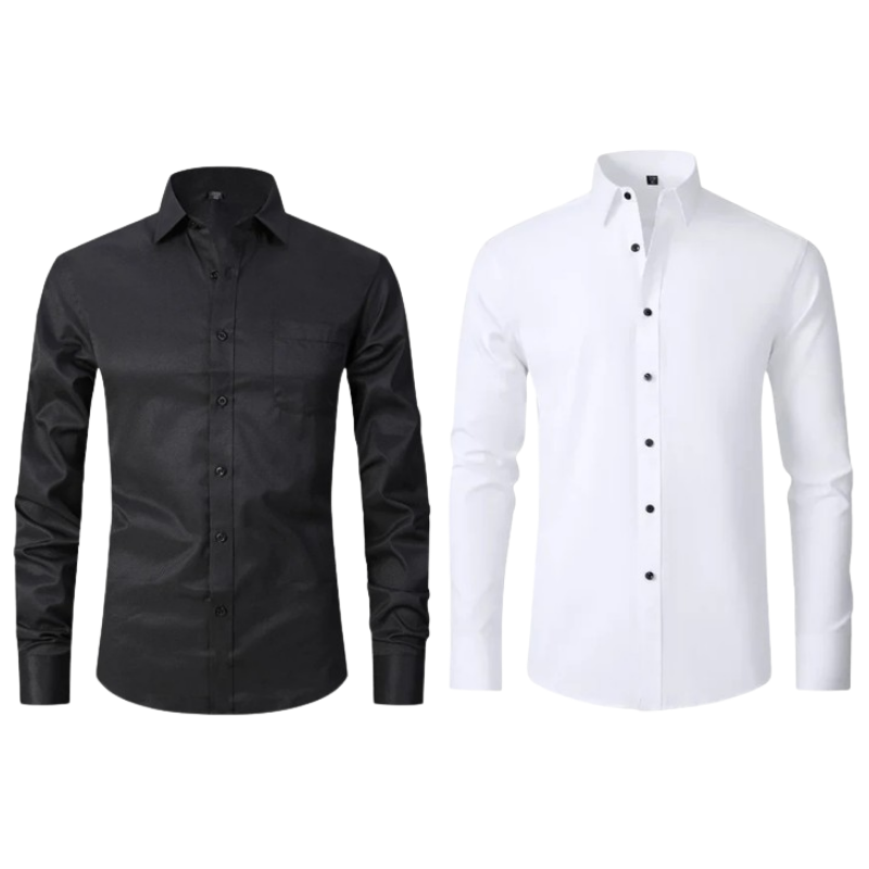 Kit 02 Camisa Social Versátil Anti-Odor Anti-Amassado - Slim Fit