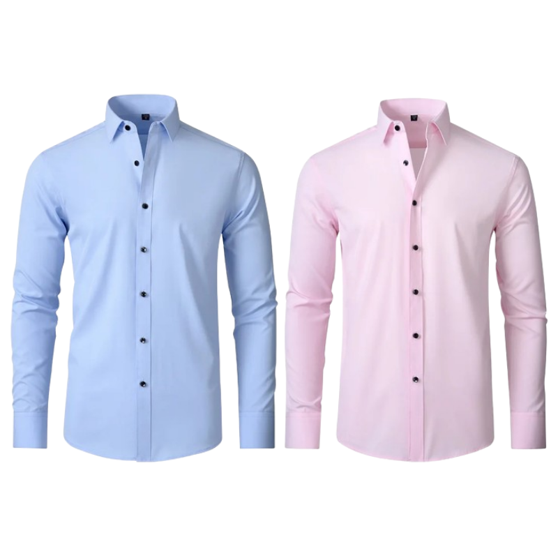 Kit 02 Camisa Social Versátil Anti-Odor Anti-Amassado - Slim Fit