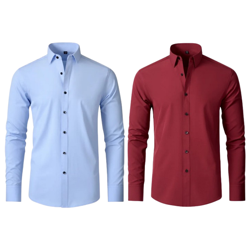 Kit 02 Camisa Social Versátil Anti-Odor Anti-Amassado - Slim Fit