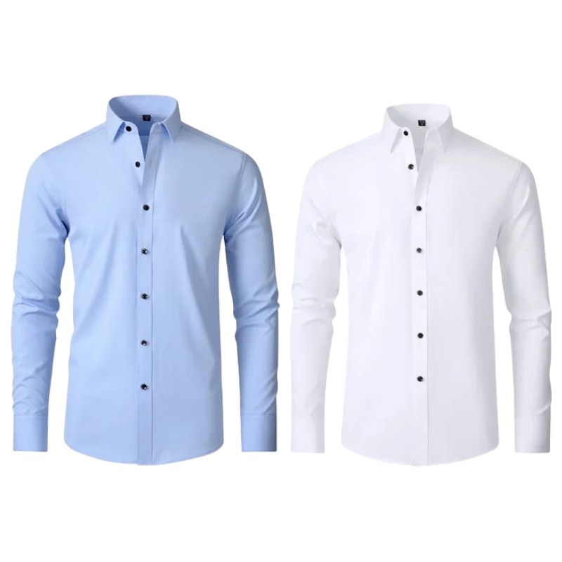 Kit 02 Camisa Social Versátil Anti-Odor Anti-Amassado - Slim Fit