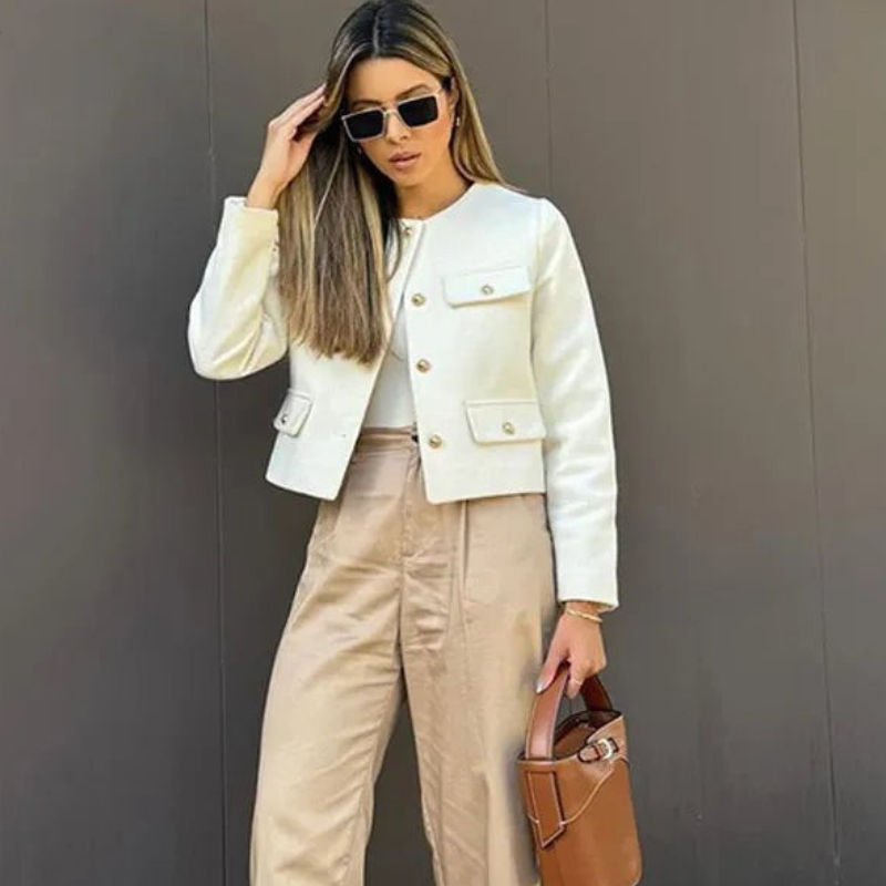 Jaqueta Feminina Gola Redonda