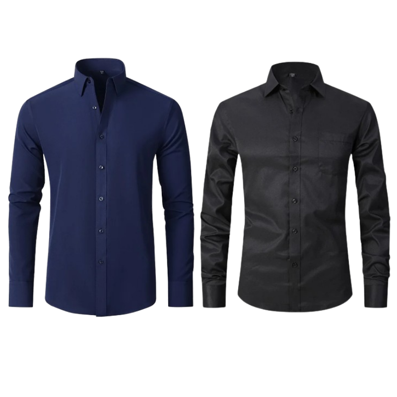 Kit 02 Camisa Social Versátil Anti-Odor Anti-Amassado - Slim Fit