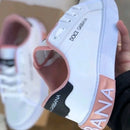 Dolce Gabbana Women's Casual White Rose Sneakers Immediate Shipping