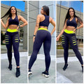set of detonated leggings plus women's suplex gym training top