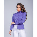 Camisete Feminina Branca Blusa Branca Manga Bufante Reveillon Manga Princesa Cinturada Moda