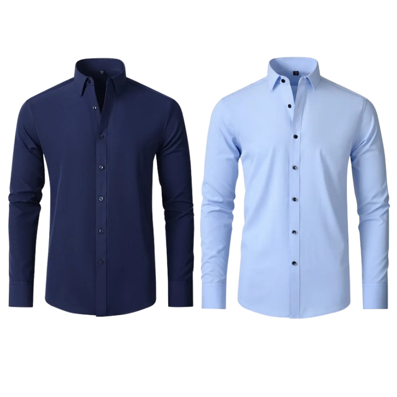 Kit 02 Camisa Social Versátil Anti-Odor Anti-Amassado - Slim Fit