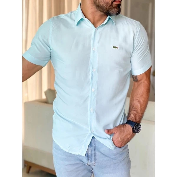 Men's Short Sleeve Beach Social Slim Hawaiian Cheap Shirt, Fabric and Viscose