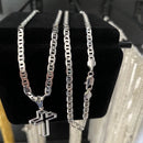 Cordão piastrine 4mm PRATA 925 com Pingente