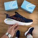 Tênis ASICS Pure Gel Masculino Azul Marinho Laranja