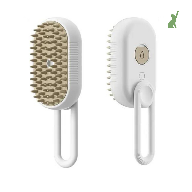 Escova de Vapor Massageadora Macia para Cães e Gatos 3 em 1