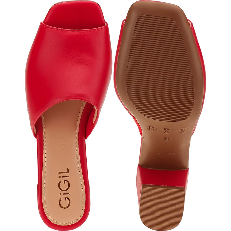 GiGiL Women's Clog Mule Slide Slippers Medium High Heels Fashion