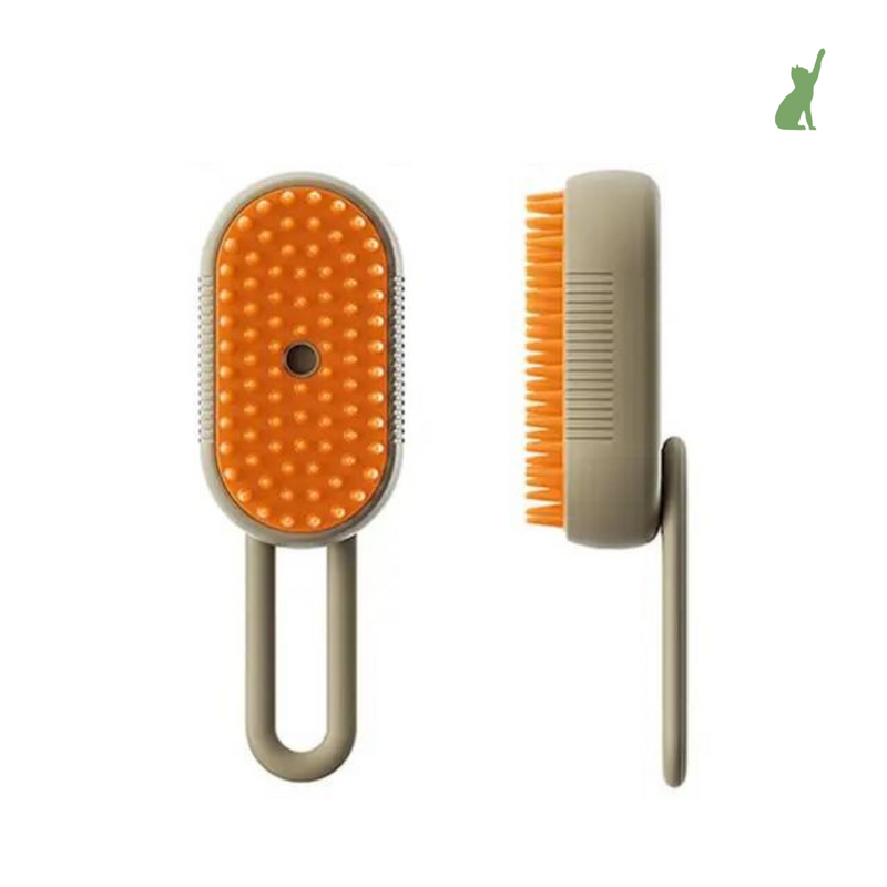 Escova de Vapor Massageadora Macia para Cães e Gatos 3 em 1