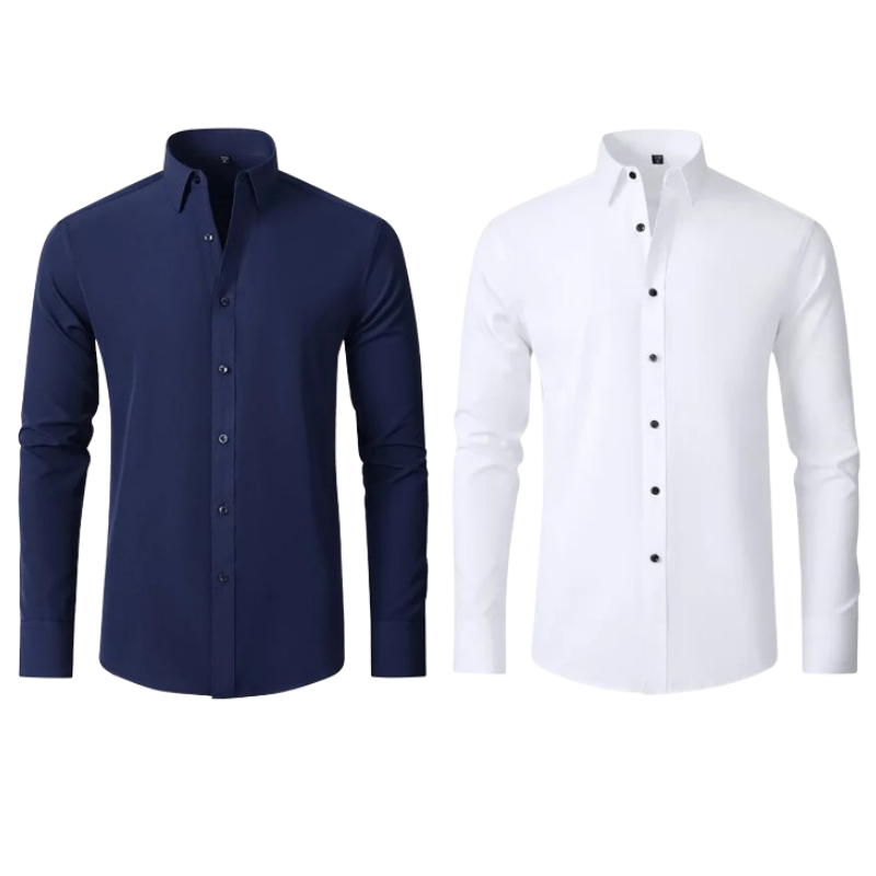 Kit 02 Camisa Social Versátil Anti-Odor Anti-Amassado - Slim Fit