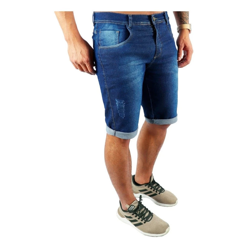 Kit 3 Men's Elastane Jeans Shorts Assorted Models Promotion With Lycra