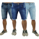 Kit 3 Men's Elastane Jeans Shorts Assorted Models Promotion With Lycra