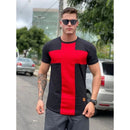 Camisa Longline masculina listrada Oversized em algodão fio 30.1 Penteado, camiseta Longline.