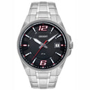 Orient Men's Watch Silver Steel Black Display Calendar MBSS1345 GVSX