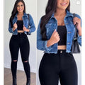 cropped short denim jacket