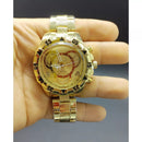 Relógio Dourado masculino kit Relógio + pulseira dourada