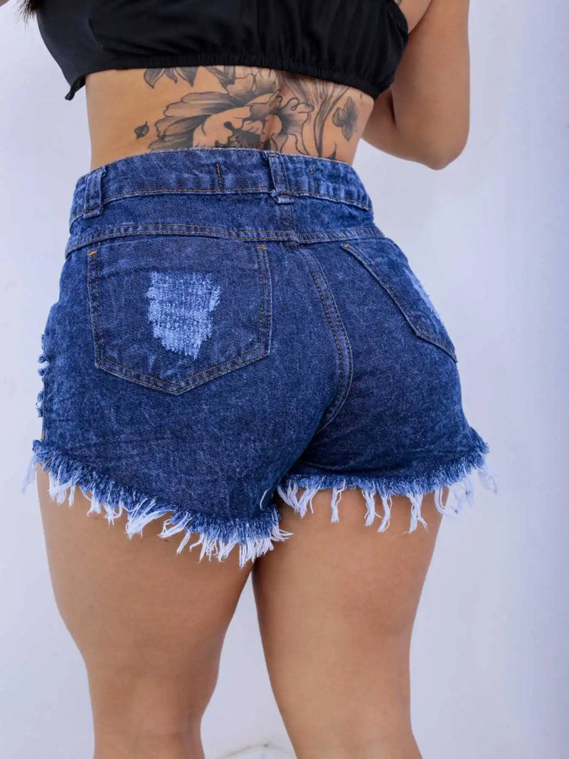 Nova Moda Dark Detonated Jeans Shorts