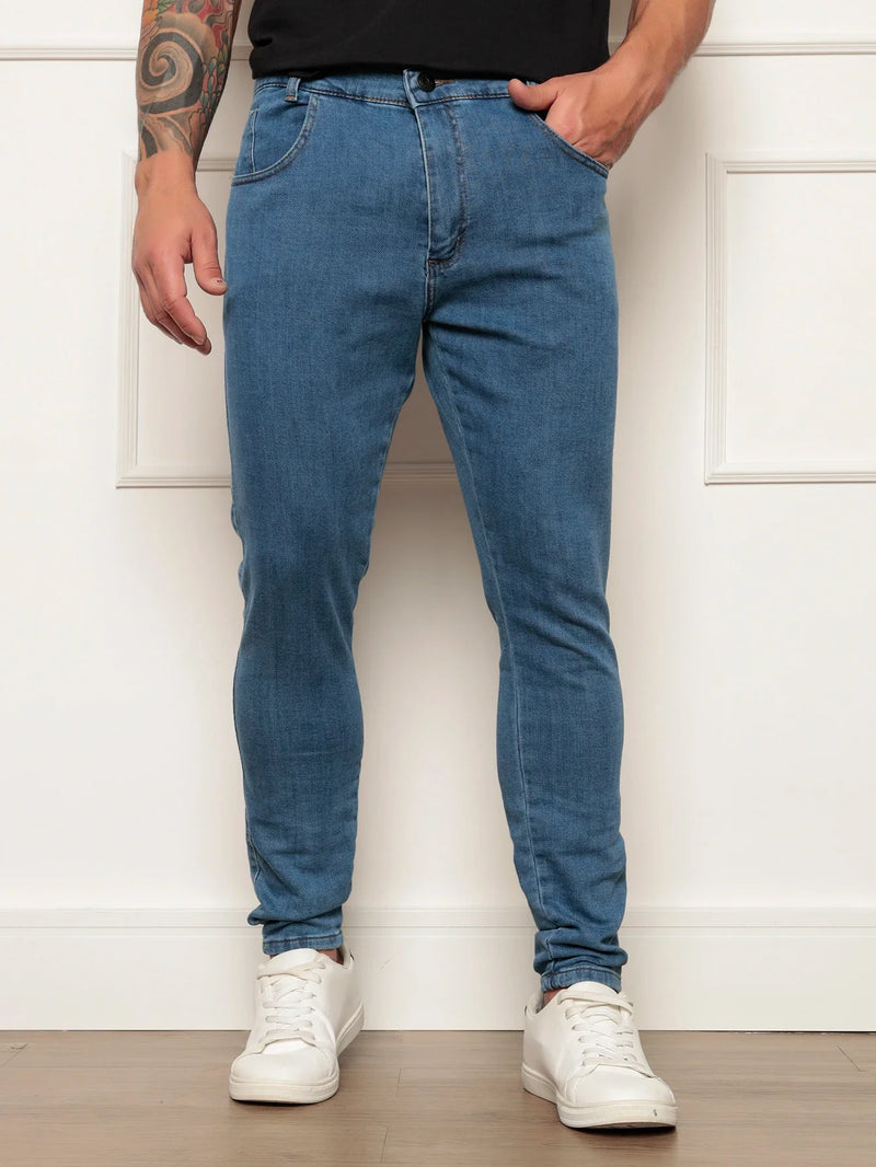 Calça Jeans Masculina Lavagem Media Moda Fashion
