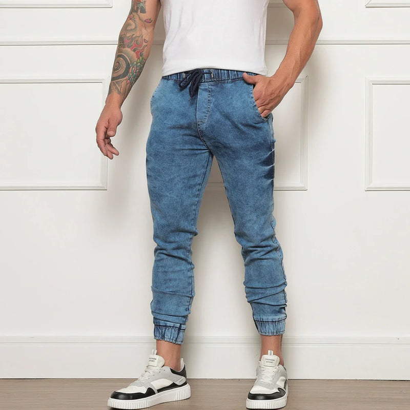 Calça Jogger Jeans Com Elástico Masculino