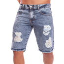 Men's ripped denim shorts without elastane Ref 001