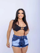 Nova Moda Dark Detonated Jeans Shorts