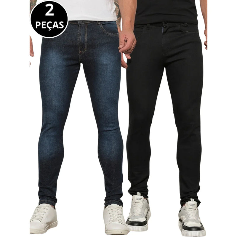 Kit 02 Calça Jeans Skinny Casual