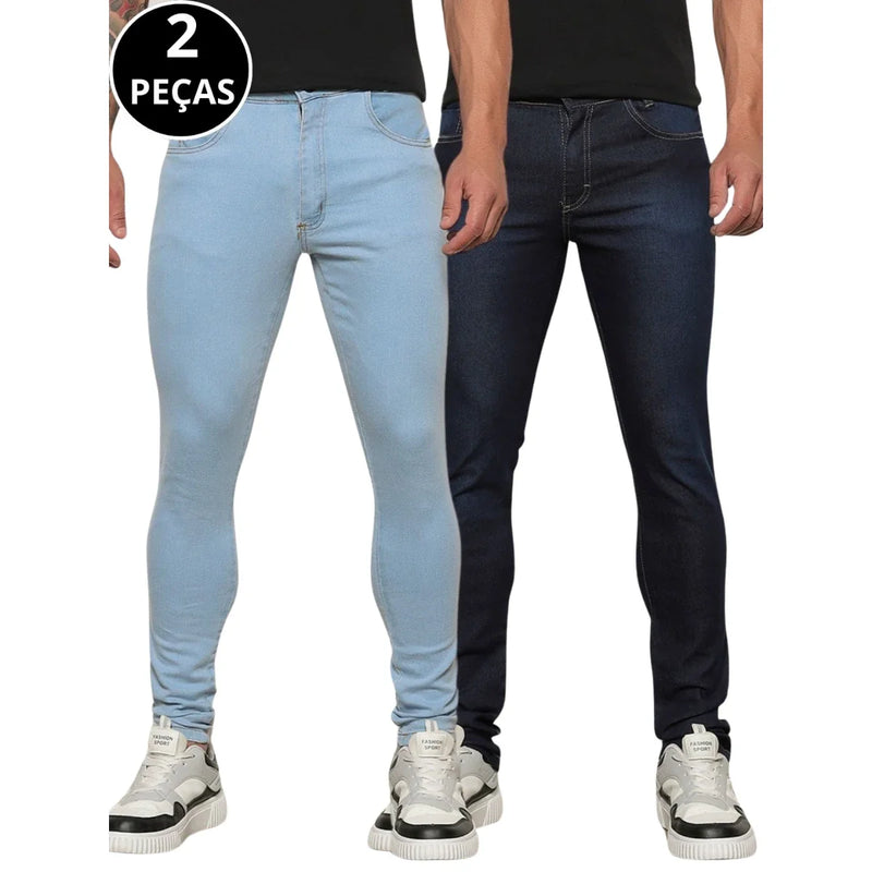 Kit 02 Calça Jeans Skinny Casual