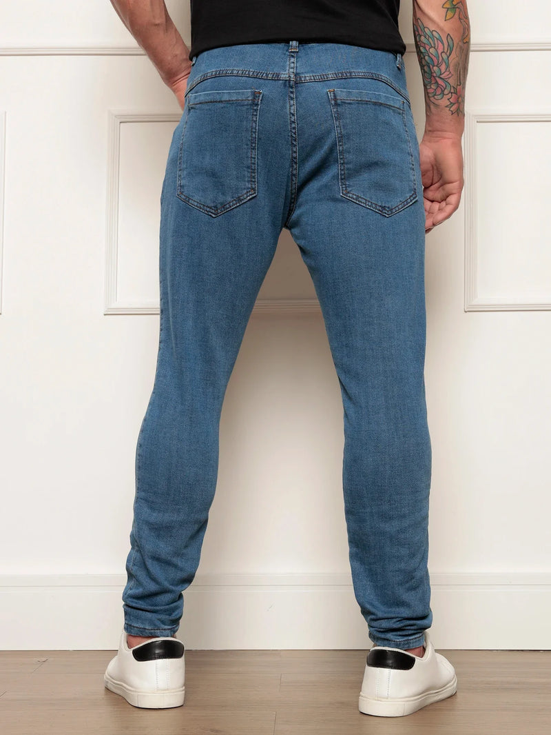 Calça Jeans Masculina Lavagem Media Moda Fashion