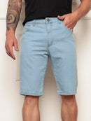 Bermuda Jeans Men's Light Wash Delave Trend Summer Fashion