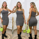 Women's Short Ribbed Strap Dress