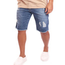 Men's ripped denim shorts with frayed hem without lycra Ref: 015