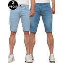 Kit 02 Bermudas Jeans Masculina Casual Moda Verão