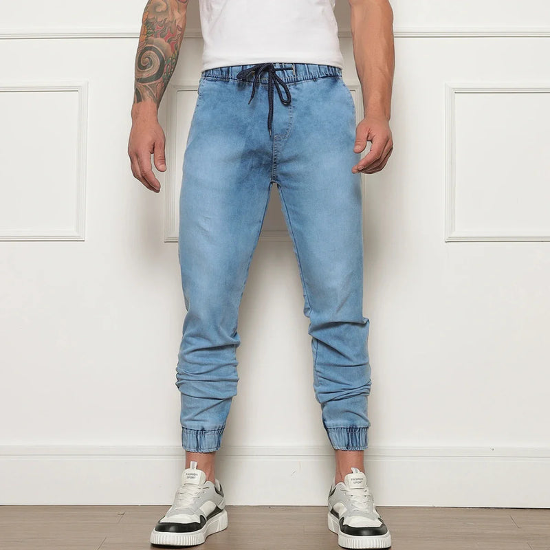 Calça Jogger Jeans Com Elástico Masculino