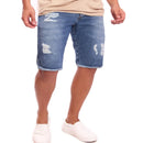 Men's ripped denim shorts with frayed hem without lycra Ref: 015