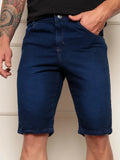 Bermuda Jeans Masculina Básica Lavagem Escura
