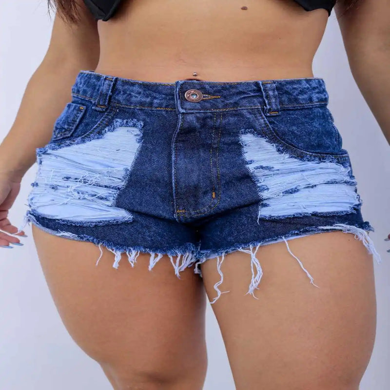 Nova Moda Dark Detonated Jeans Shorts