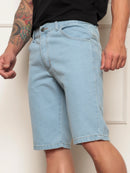 Bermuda Jeans Men's Light Wash Delave Trend Summer Fashion