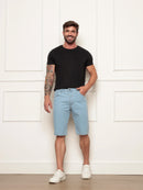 Bermuda Jeans Men's Light Wash Delave Trend Summer Fashion