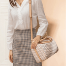 Bolsa de Couro Xadrez Vintage