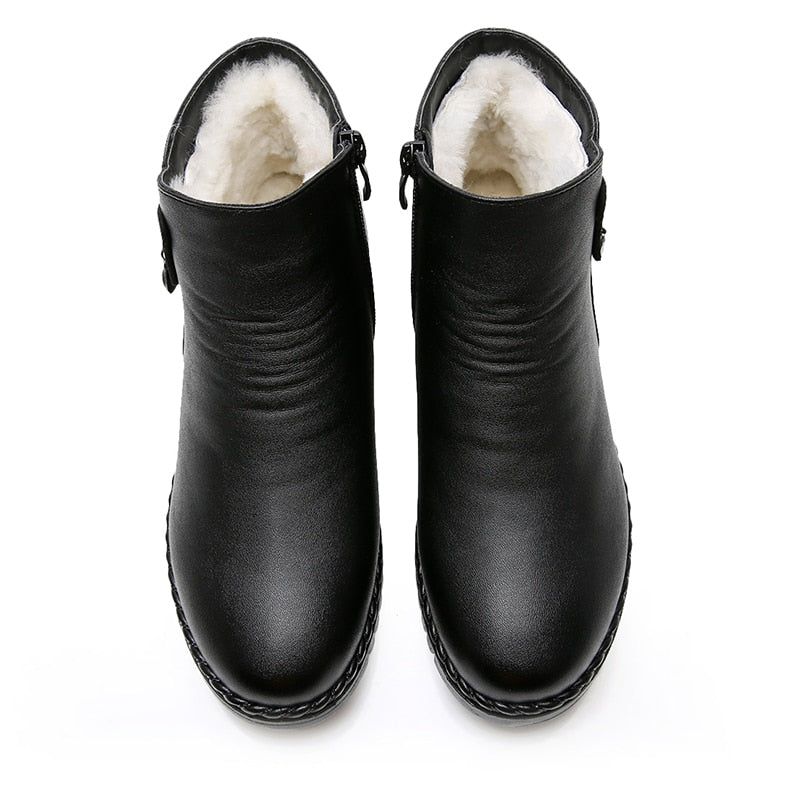 Bota Casual de Inverno de Couro - Melinna