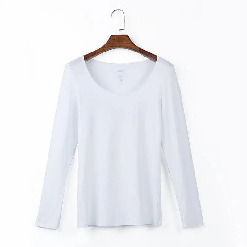 Blusa de Algodão de Manga Longa Branca