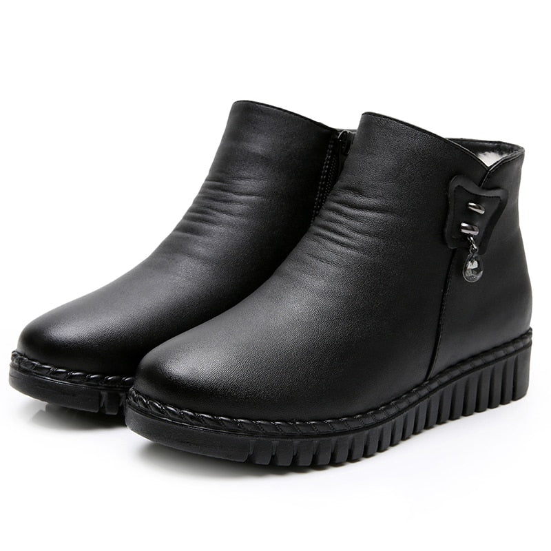 Bota Casual de Inverno de Couro - Melinna