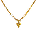 Colar Luxo Detalhado com Pingente de Coração