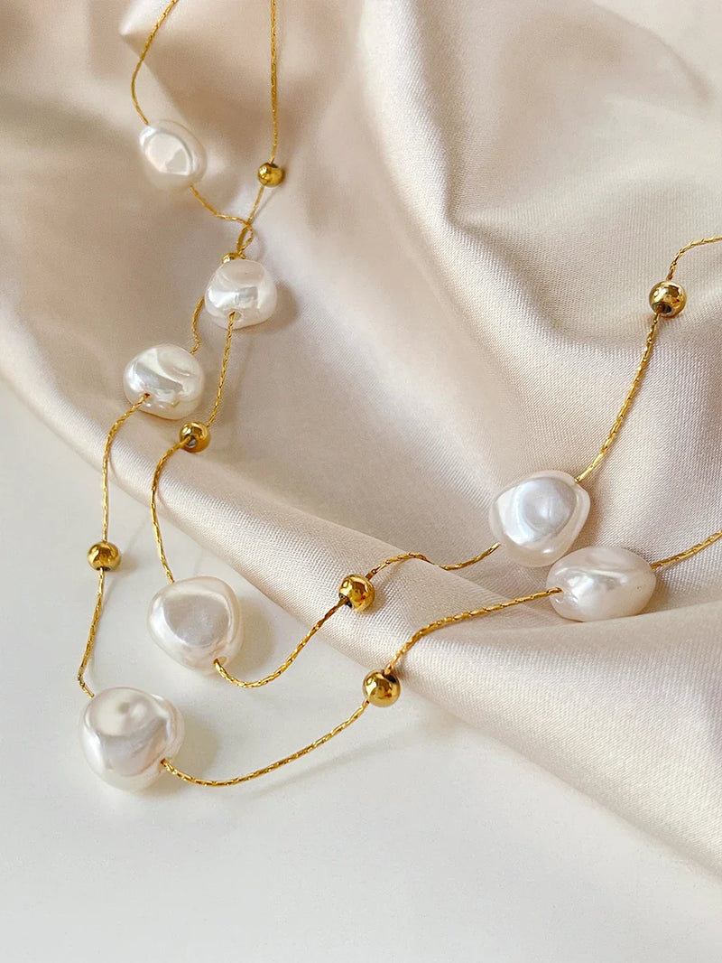 Colar Pérola Barroca Duplo