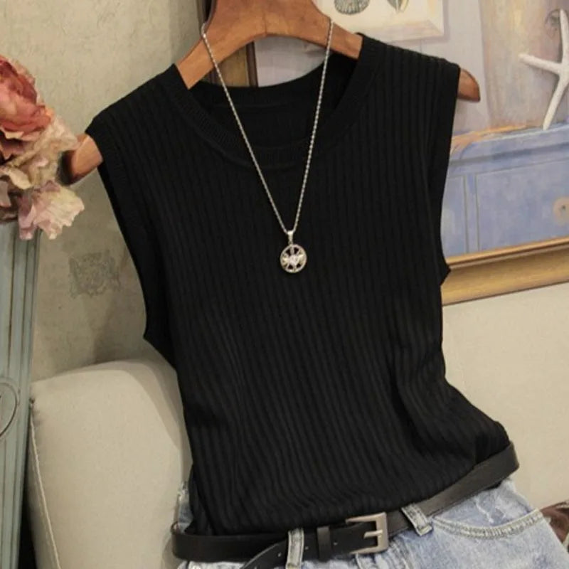 Blusa de Malha Regata Stone