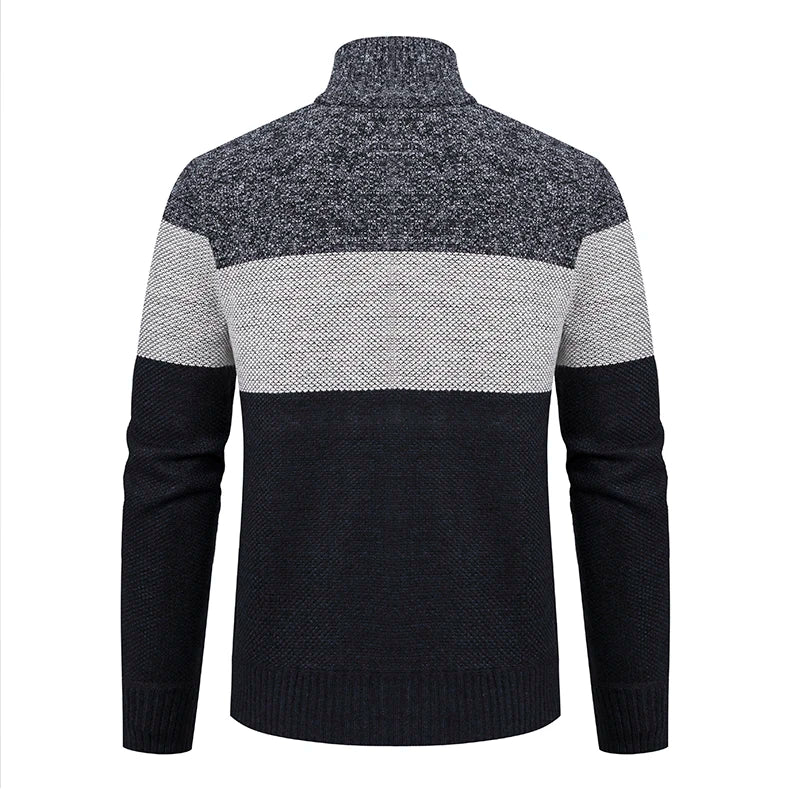 Casaco de Lã Suéter com Zíper Edge