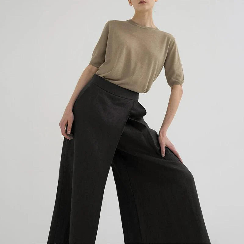 Calça de Linho Transpassada